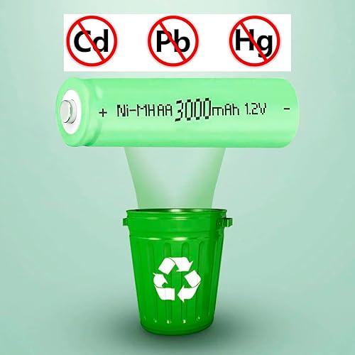 Miniatura 5 de Baterías recargables Ni-MH AA de 1.2 V AA 3000 mAh, doble A batería precargada de alta capacidad para luces exteriores de cubierta (4 paquetes)