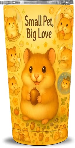 20oz Hamster Nutrition Facts Tumbler With Straw Lid – Vacuum Insulated Stainless Steel Travel Mug, Cute Small Pet Lover Gift, Fits Car Cup Holder, For Hamster Mom Dad Kids