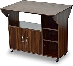 Doris 13323 Kitchen Wagon, Counter Table, Kitchen Rack, Storage Extendable Table with Casters, Perfect for Dining Room, Height 28.5 inches (72.5 cm), Width 35.4 inches (90 cm), Depth 14.6 - 25.2