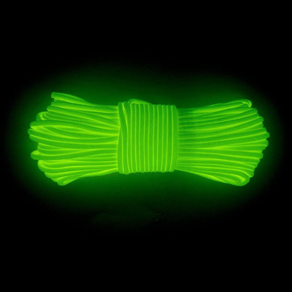 Paracorde Phosphorescente 31 M - 4 Mm - Type 550 - Pour Survie, Bracelets, Camping, Bricolage