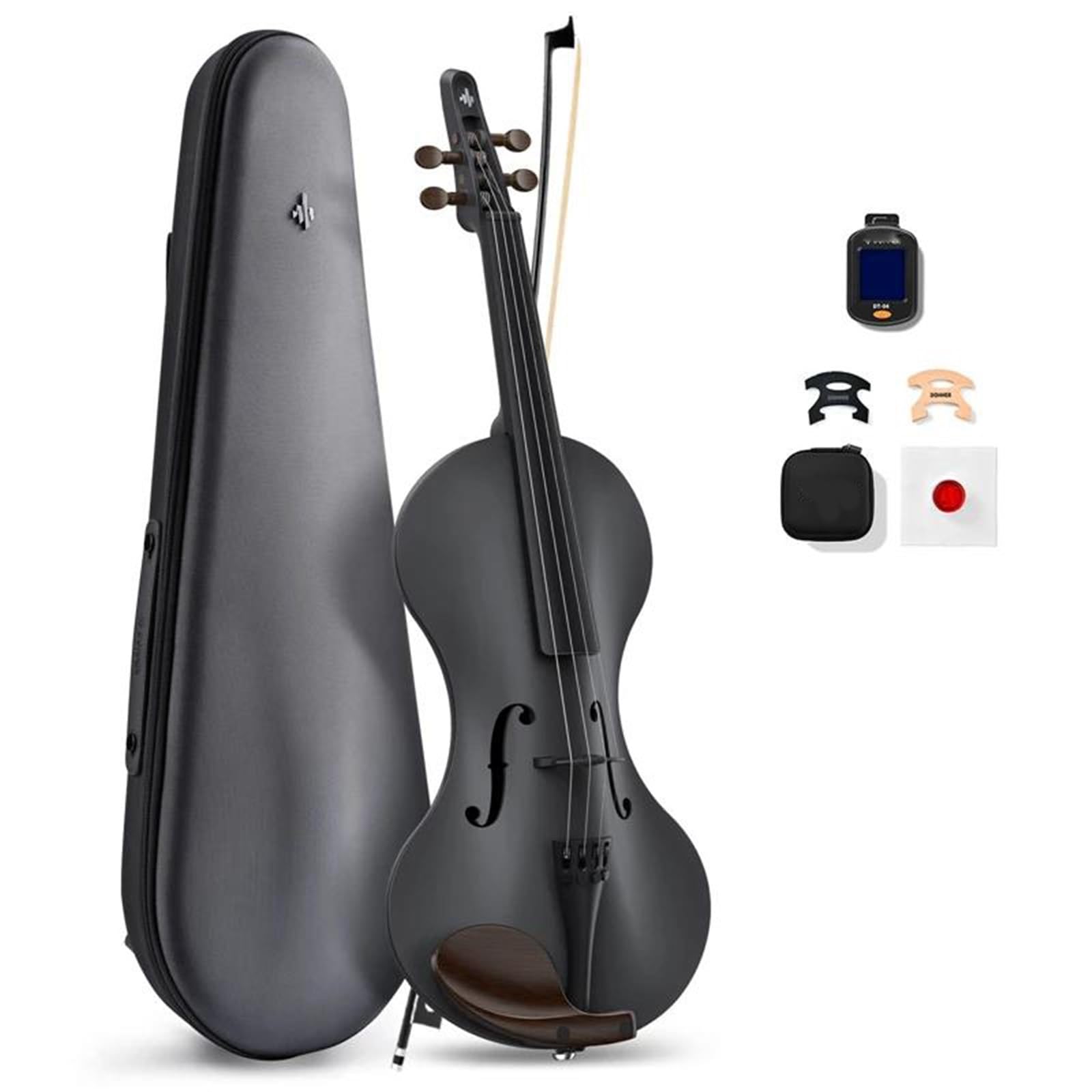 Violín Tamaño 4/4 Violín Principiantes | Fibra de carbono – Negro