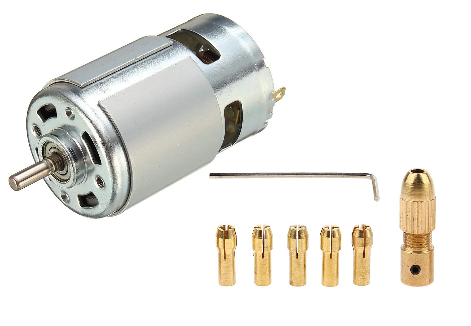 SYMFONIA Big Size RS775 DC 12V-24V 3500-9000 RPM Large Torque High Power Low Noise DC Motor and 3mm metal drill chuck collet bits Keyless Adapter With Wrench (B093HMD4ZX) Amazon Price History, Amazon Price Tracker