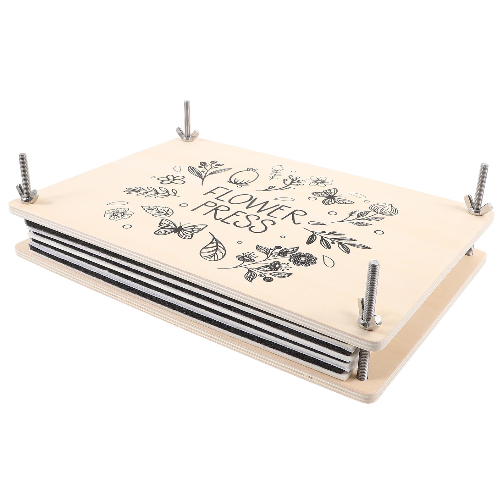 COOLHIYA 1set Pressa per Fiori Professionale Kit DIY con Strumenti per Pressatura Piante e Foglie Pressa Erbario Multistrato per Conservazione Fiori e Foglie Strumento Didattico Naturale