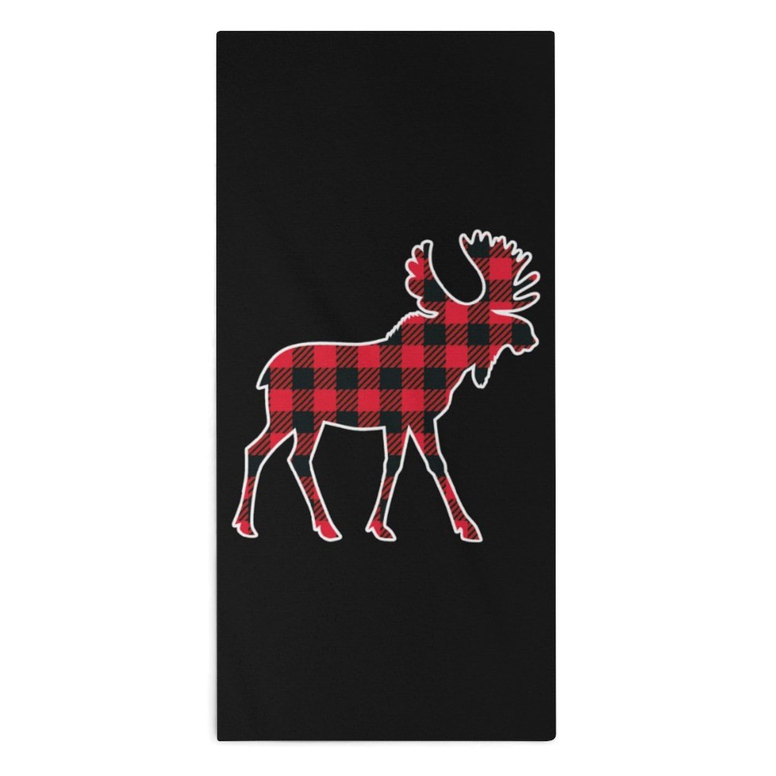TXFBTRFSA Moose Buffalo Plaid Hand Towels for Adult Face Towel Bath Beach Swim Accessories