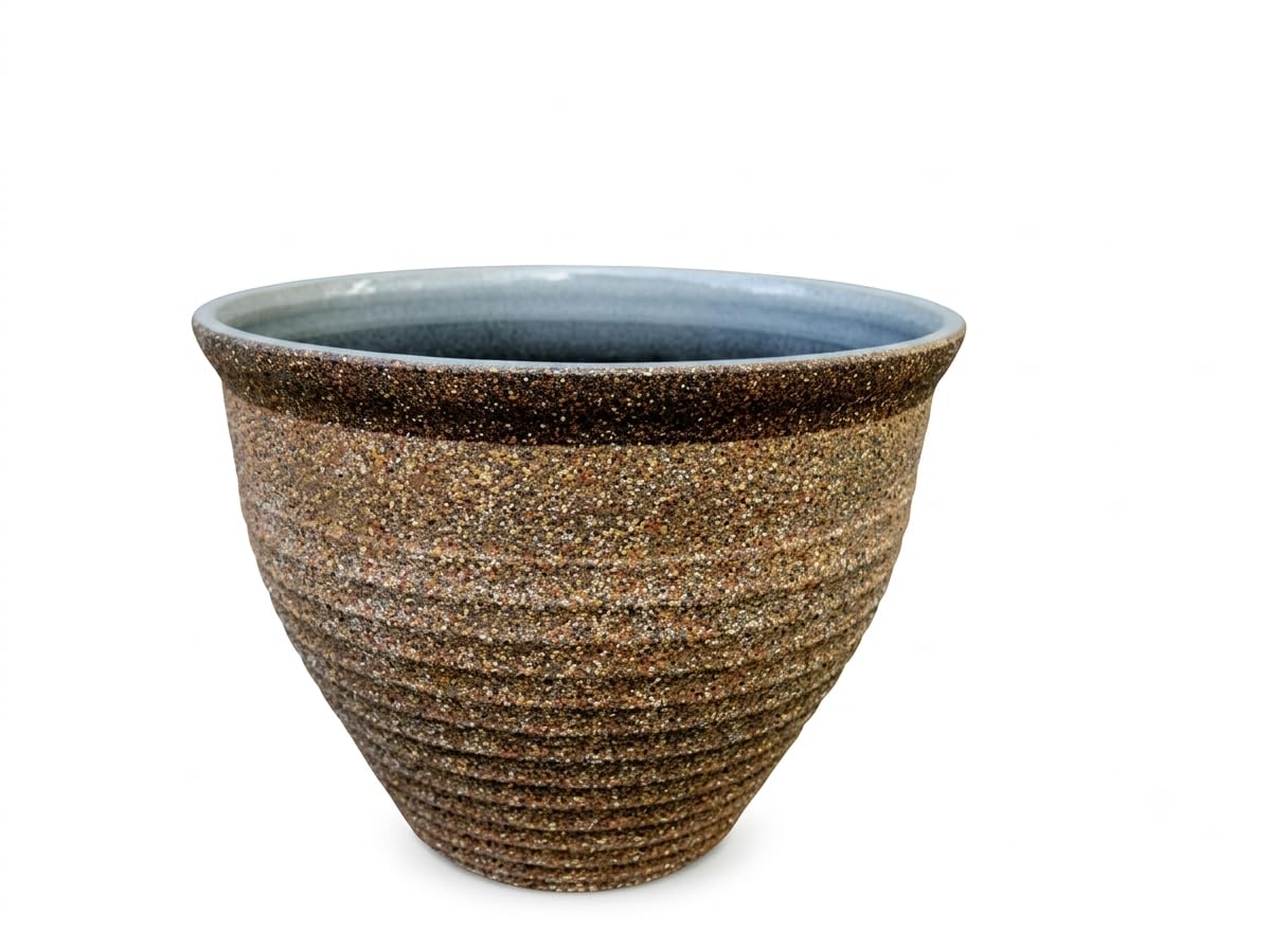 Decorative Bell Planter 10L Beige Plastic Plant Pot 30cm with Drainage