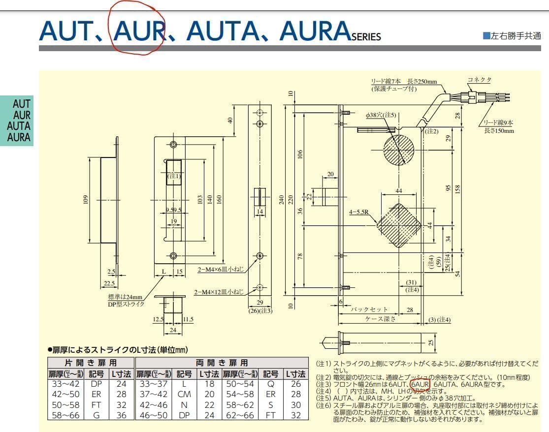 Amazon.co.jp: 美和ロック 電気錠 AUT、AUTA、AUR、AURA