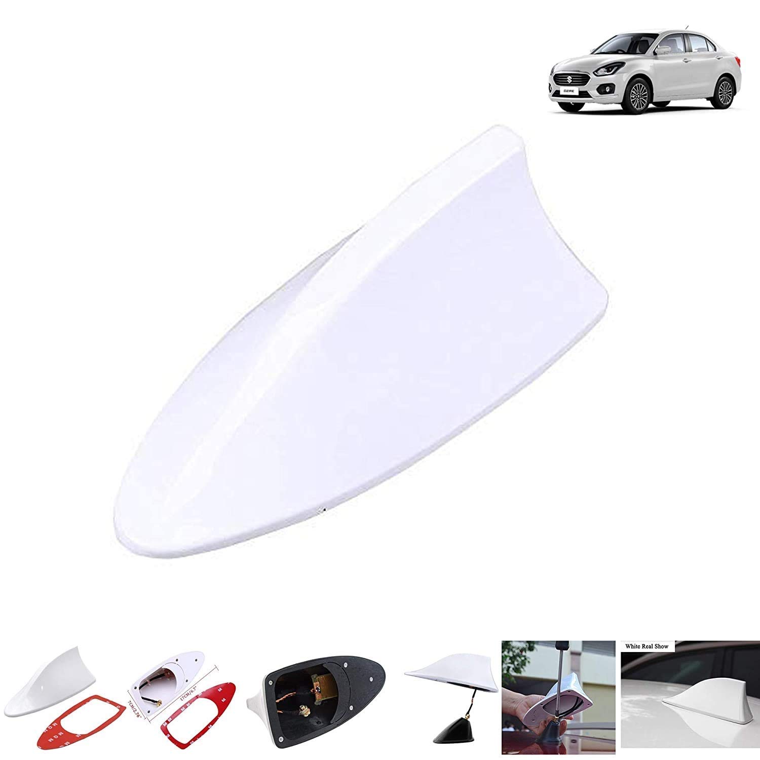 Ramanta Car Shark Fin Roof Antenna Car Antenna Radio Fm
