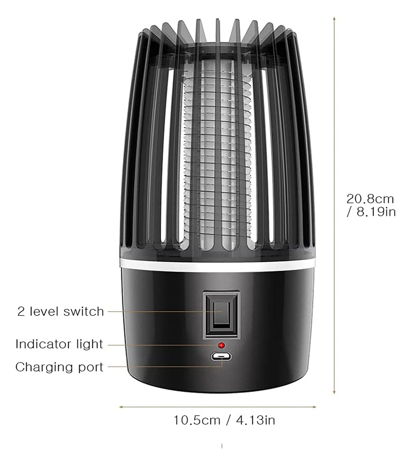 en 1 Lámpara para Matar Mosquitos Luz Nocturna con Gancho Oculto Se Puede Colgar Bug Zapper Trampa de Insectos portátil Bajo Nivel de Ruido para Repelente de Insectos para Interiores y Exteriores