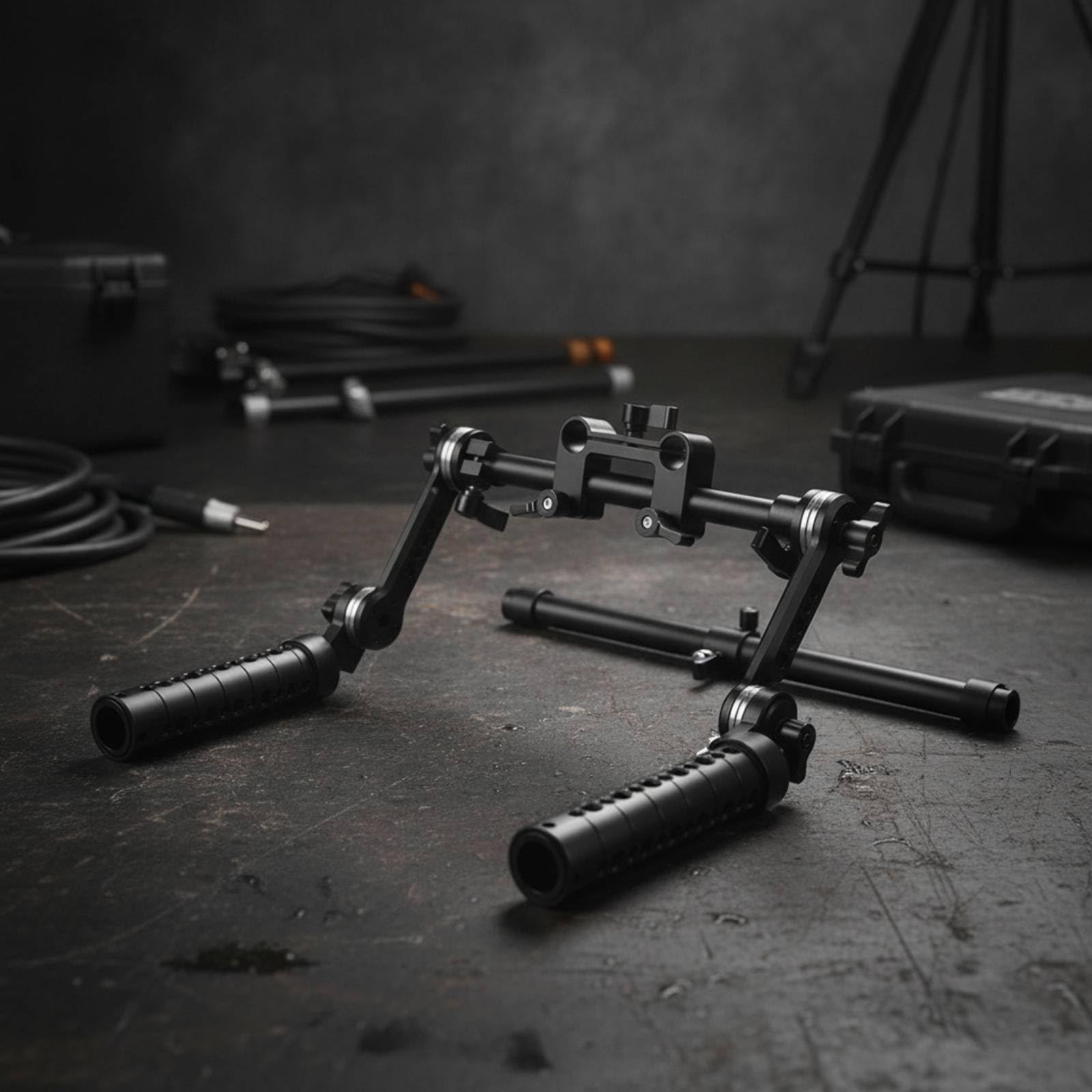 F Fityle Empuñadura para Cámara Soporte Rig Mango Agarre Brazo Extensible de Aleación de Aluminio con Abrazadera de Tubo 15 Mm y Conexión M6 Apto para Filmación Profesional Rodajes Equipo