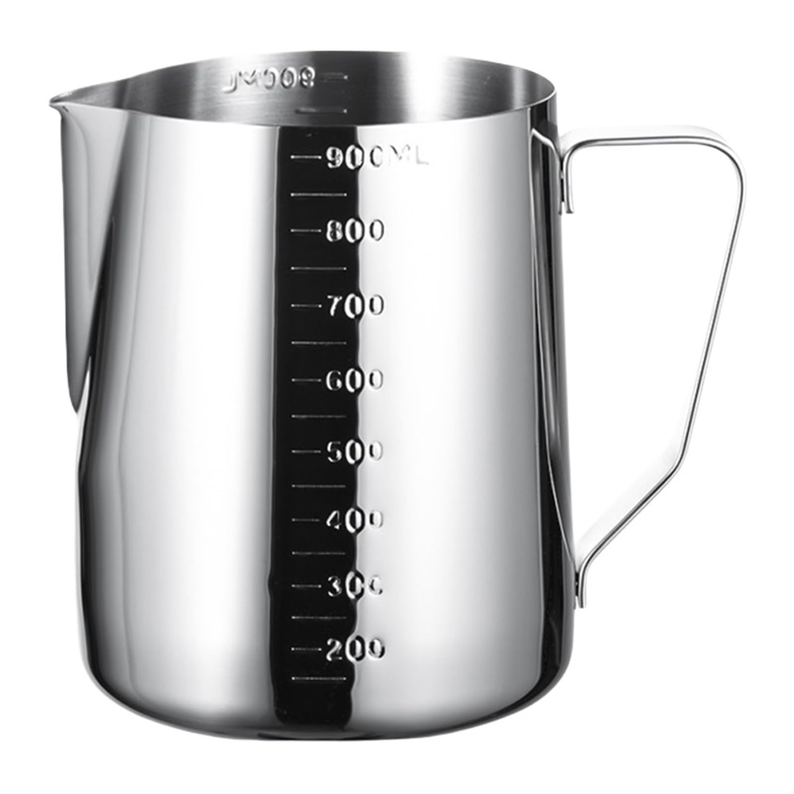 Jarra de leche de acero inoxidable Jarra de espuma leche 350/600/900ml, taza café acero inoxidable, jarra Barista con boca afilada, accesorios cocina y cafetería(900ml)