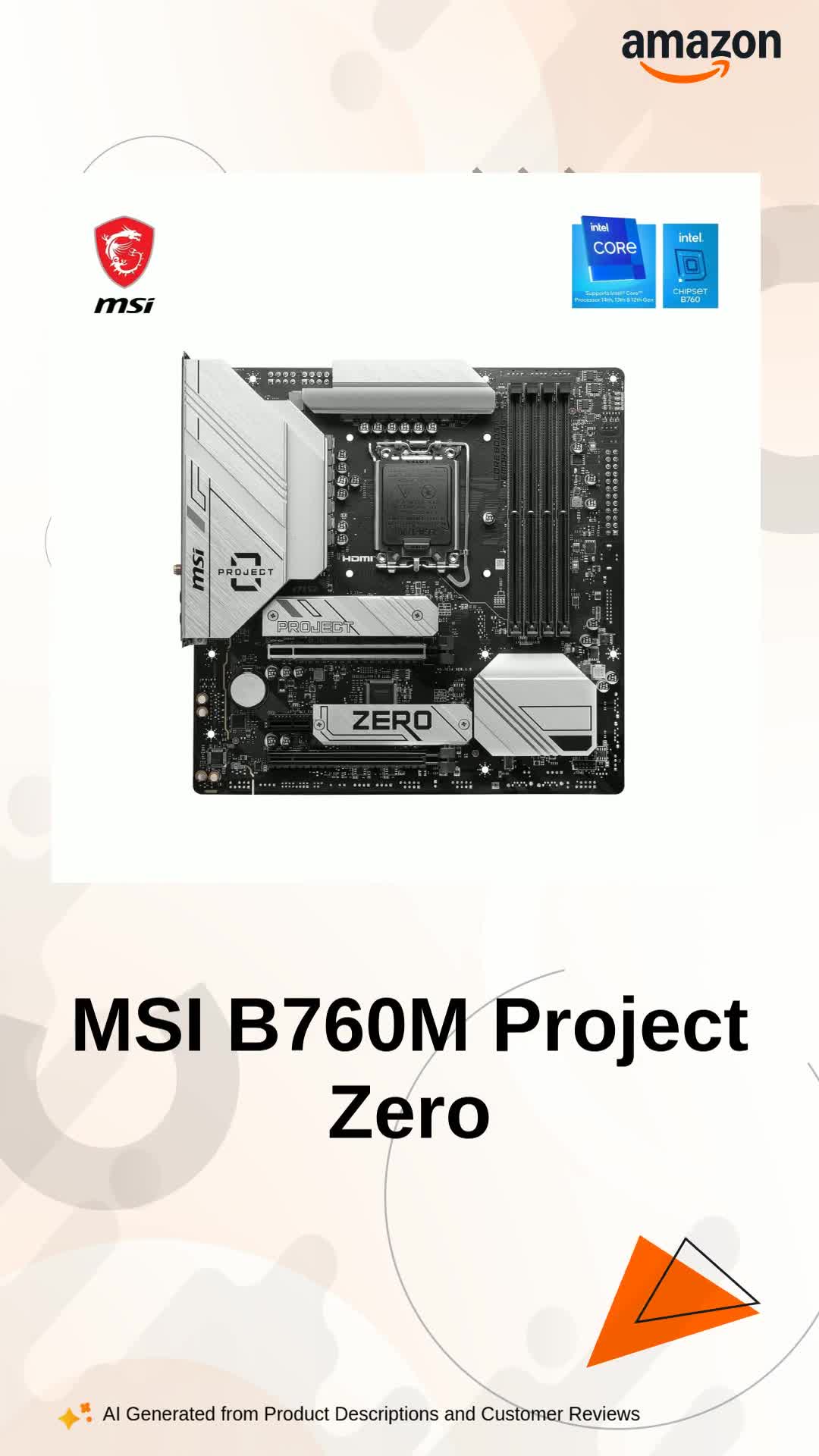 MSI B760M Project Zero Back-Connect Micro-ATX Motherboard