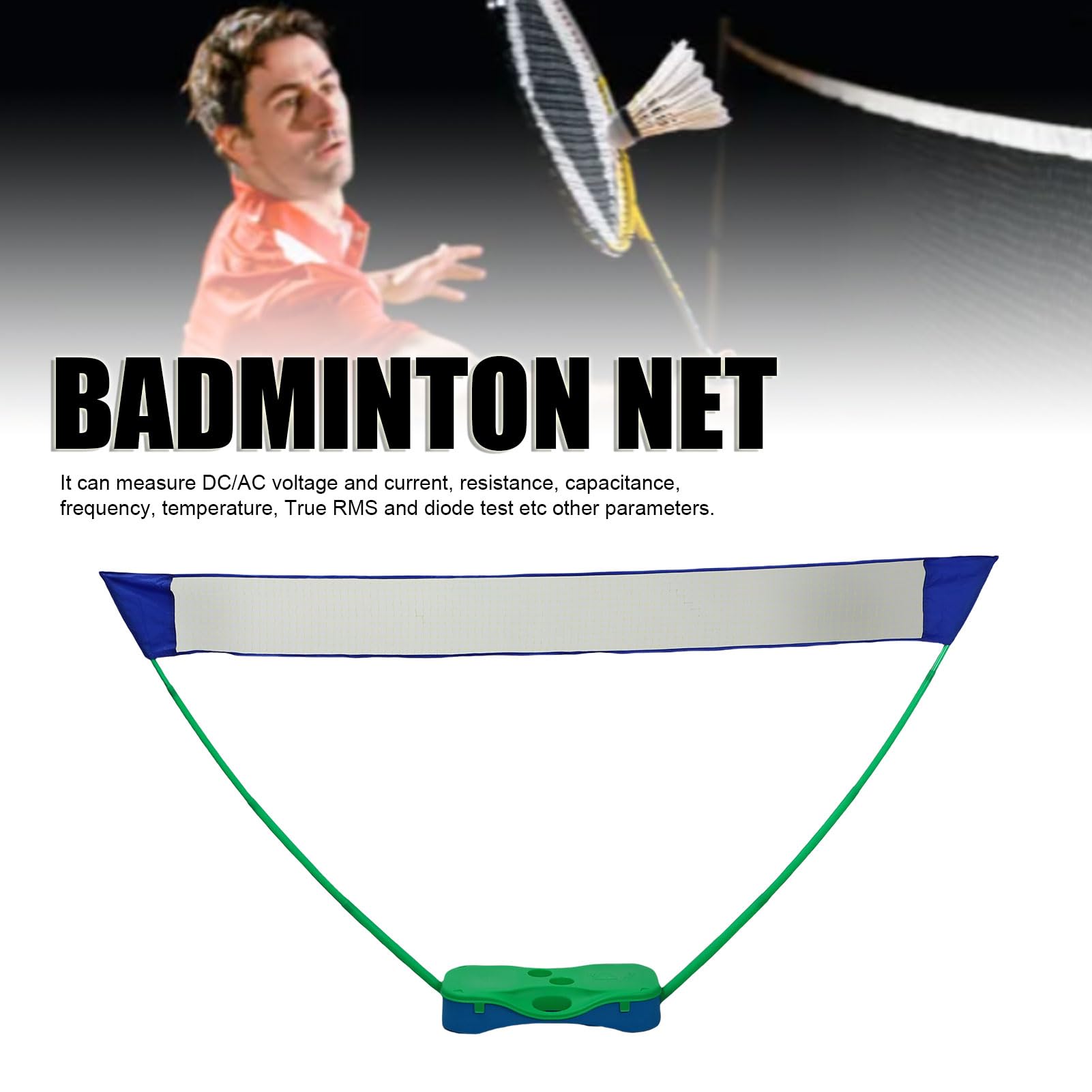 Jiawu Rete da Badminton, 9,8 Piedi Facile Installazione Istantanea, Rete Sportiva da Tennis Portatile con Custodia per il Trasporto per Divertimento in Giardino