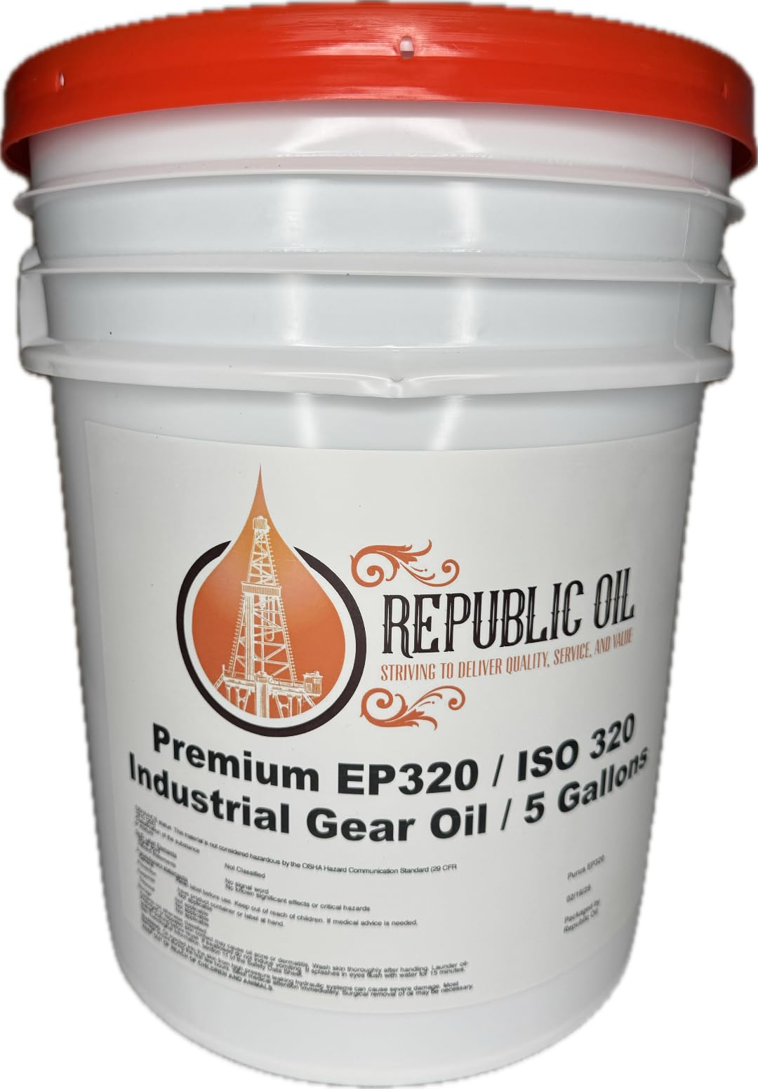 Republic Oil EP320 / ISO 320 EP Industrial Gear Oil 5 Gallon 35lb Extreme Pressure Replacement for Omala Mobilgear Meropa 460