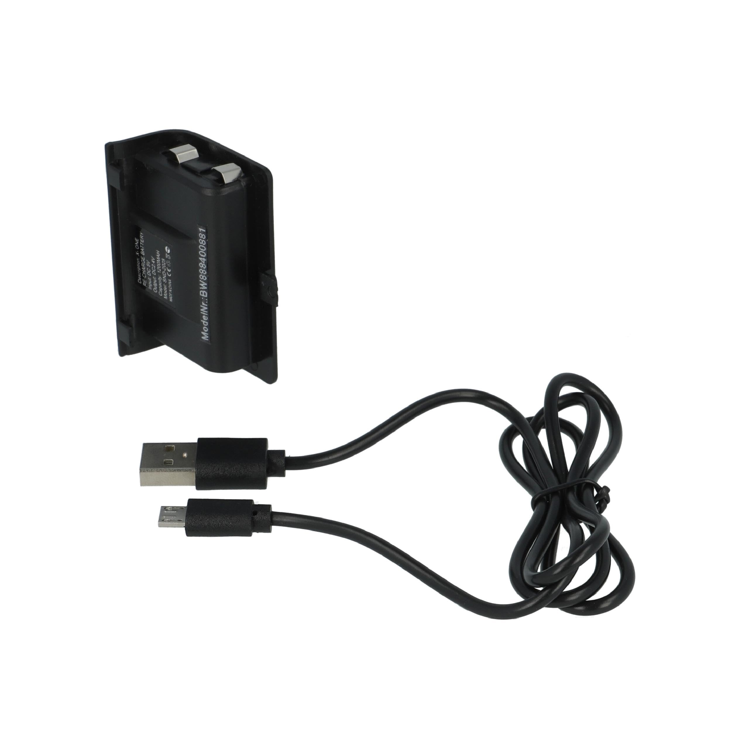 vhbw Akku kompatibel mit Microsoft Xbox One Wireless Controller - Inkl. Abdeckung + USB-Ladekabel