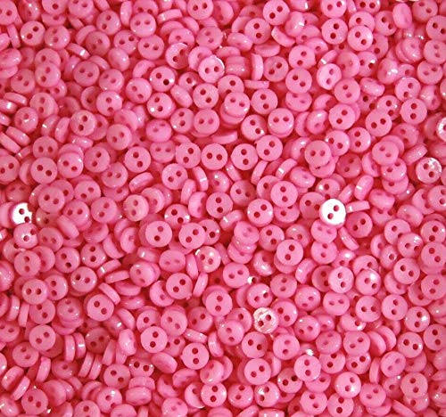 celloexpress 6mm Mini Doll Buttons for Dolls & Soft Toys Clothes - Assorted Colours & Designs (Pack of 1000, 6mm, Circles - Pink) — image 1