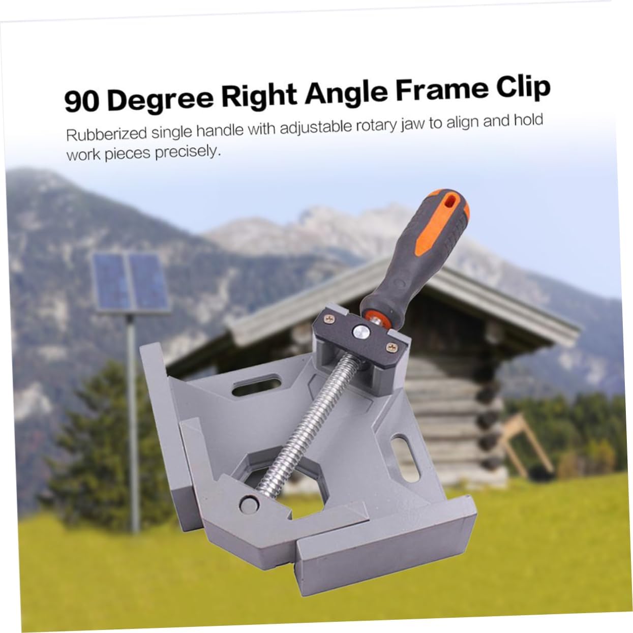 Right Angle Clamp Multi-function Woodworking Tool for Fixation Durable and Lightweight Design with Unique Anti-skid Handle for Framing Drilling and Cabinet Installation Grey