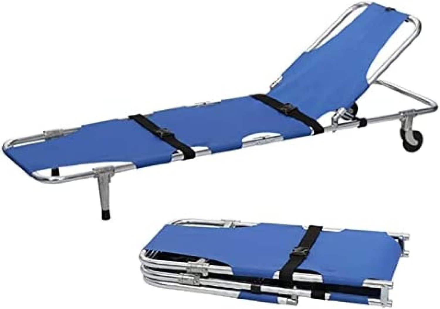 Folding Portable Stretcher With Wheels, Lightweight Patient Transport