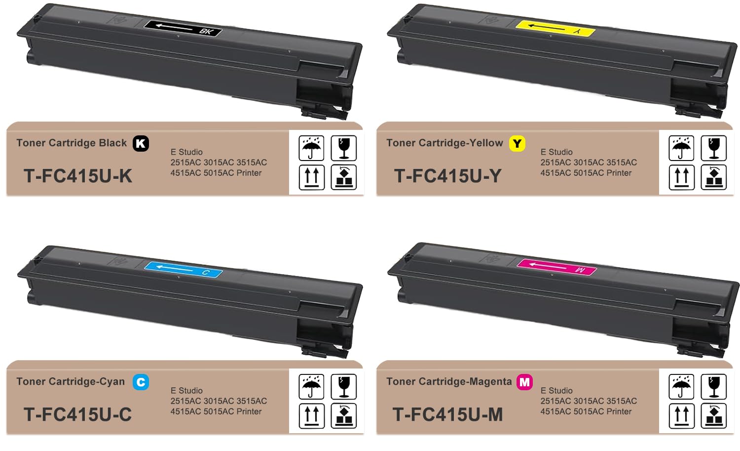 T-FC415U Toner Cartridge Set High Yield Comaptible TFC415U T-FC415U-K T-FC415U-C T-FC415U-M T-FC415U-Y Toner Cartridge for Toshiba E-Studio 2515AC