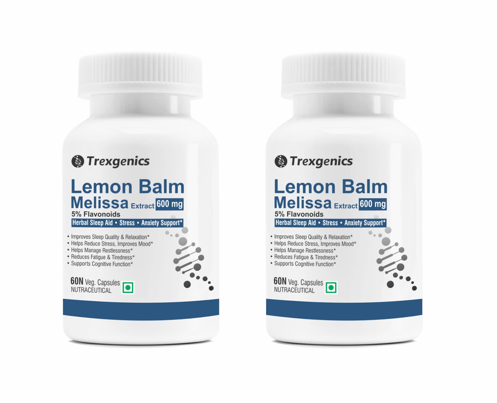 Trexgenics LEMON BALM 5% Flavonoids 500 mg Sleep, Relaxation, Mood Support VEGAN & NON-GMO (60 Veg. Capsules) (Pack of 1) — Amazon image 10