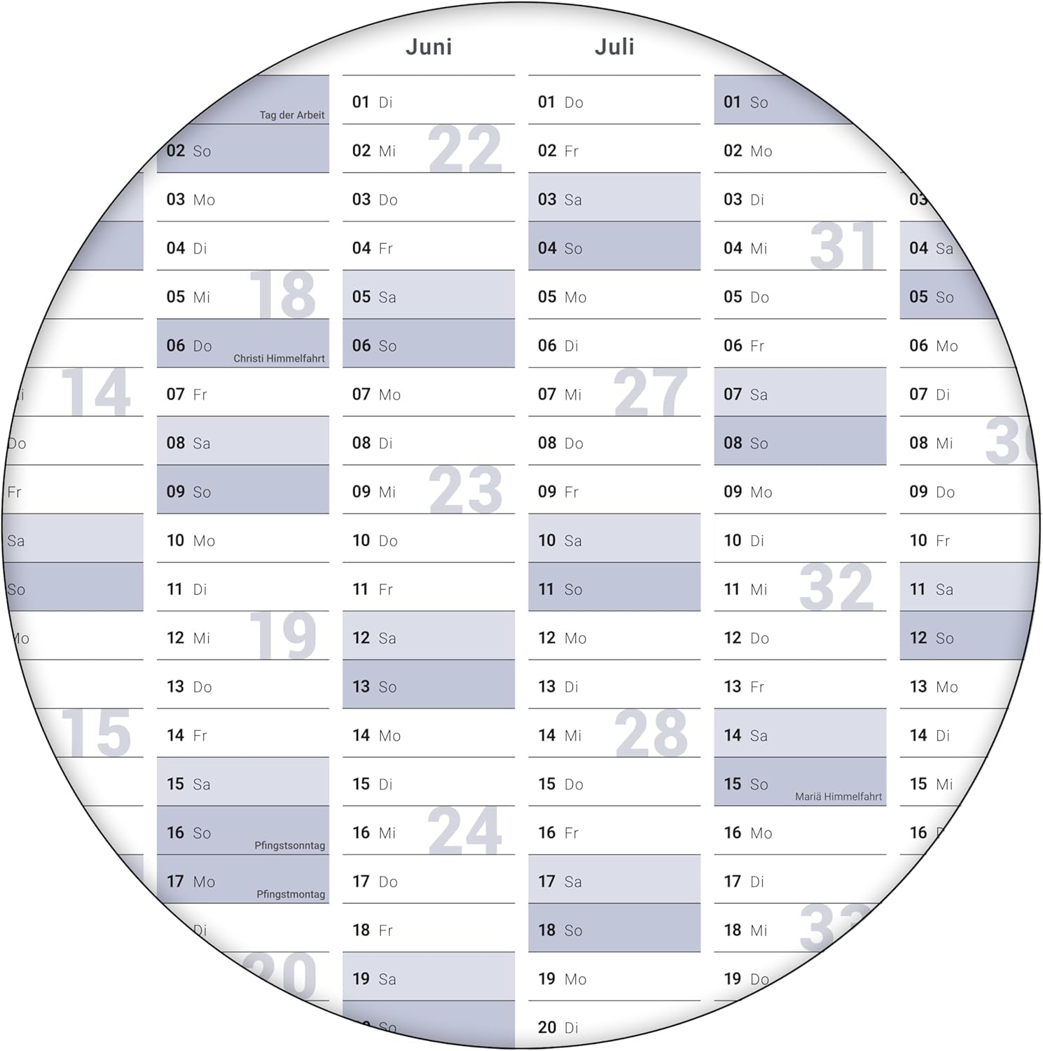 XXL Jahresplaner 2027 abwischbar, Wandkalender DIN A0 118 x 84 cm, gerollter Jahreskalender Deutsch, Wandplaner fürs Büro und Zuhause, inkl. 4 Stifte & Schwamm