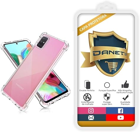 Capa Protetora Para Samsung A71 com tela de 6.7 Polegadas Capinha Case  Transparente Air Anti Impacto Proteção De Silicone Flexível - Danet |  Amazon.com.br