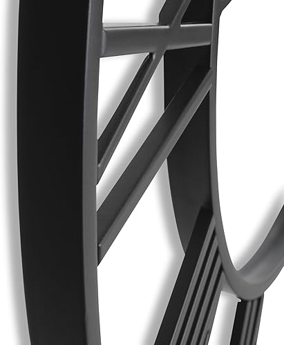 Miniatura 9 de CLXEAST Relojes de pared silenciosos de 24 pulgadas para decoración de sala de estar, relojes de pared grandes de metal negro con números romanos
