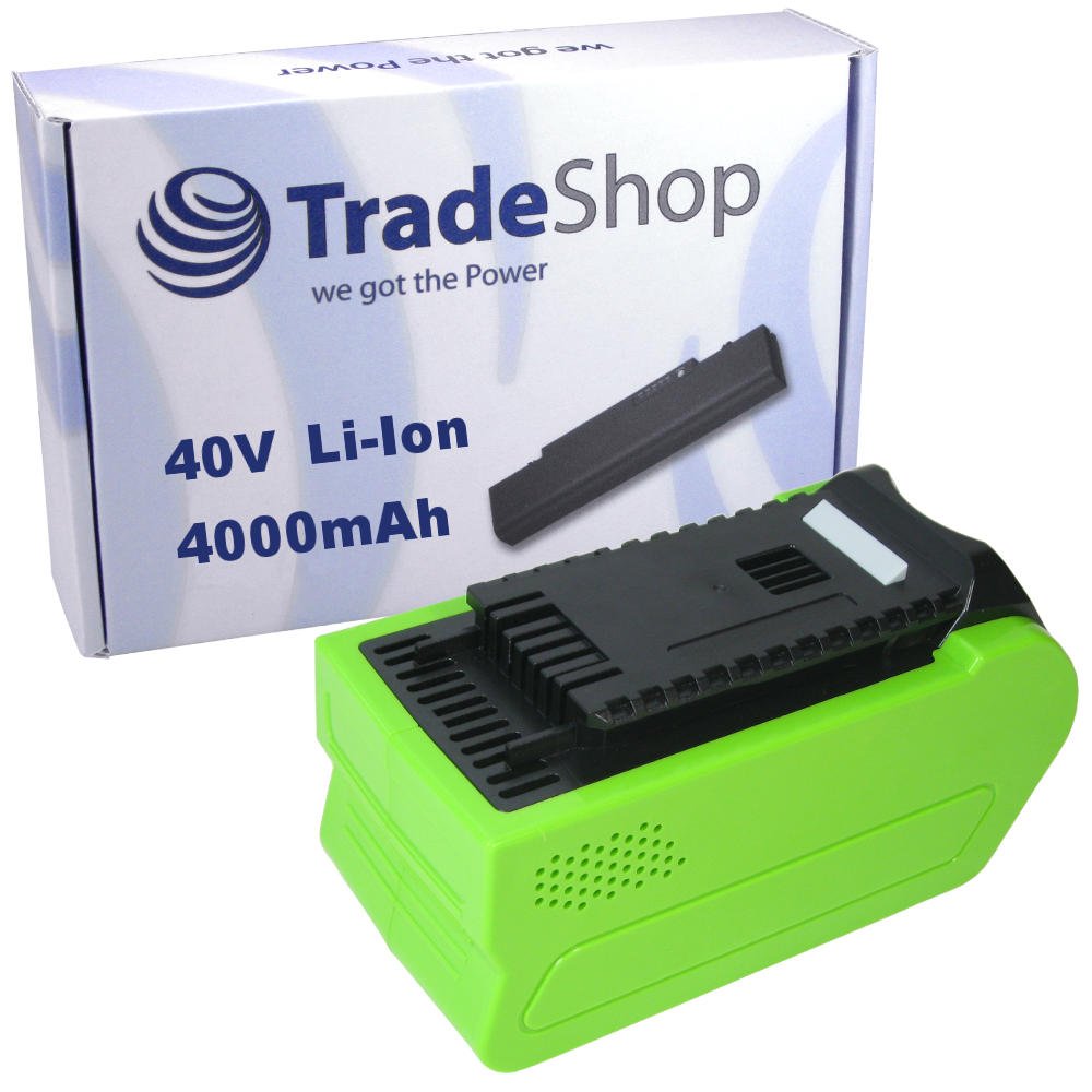 Trade-Shop Batería de ion de litio 40 V / 4000 mAh / 160 Wh compatible con cortasetos Greenworks G-MAX 22637T 22147T motosierra 20117 20077 podadora 20157