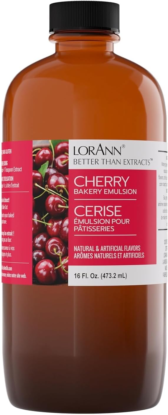 LorAnn Oils Cherry Bakery Emulsion: Authentic Flavor, Perfect for Enhancing Fruit Undertones in Baked Goods, Gluten-Free, Keto-Friendly, Extract Alternative Essential for Your Kitchen, 16 Oz
