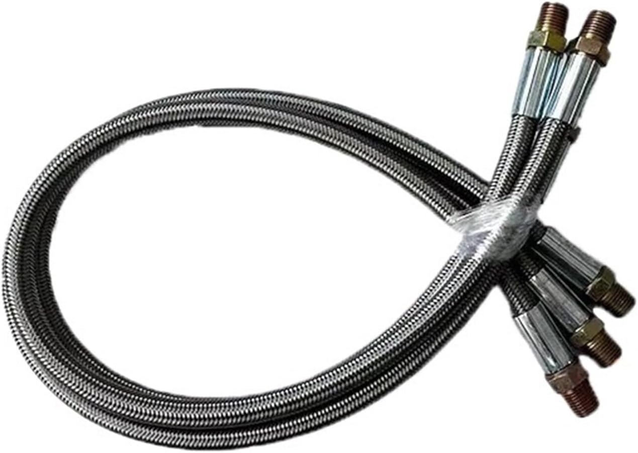 Fuel Line Hose Fitting Kit 1/4" 3/8" 1/2" Stainless Steel Braided PTFE Hose Turbine Oil Feed Pipe with Straight Swivel(H,5M)