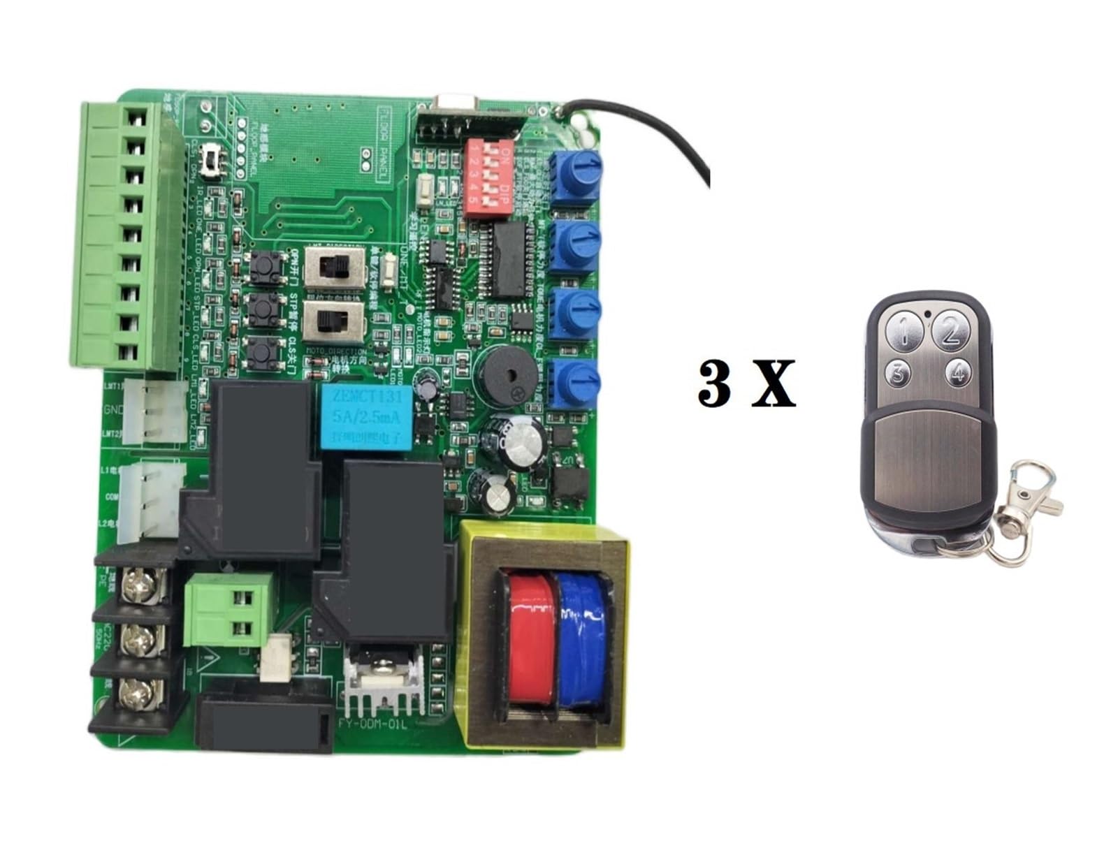 Panel de control puerta garaje corrediza Interruptor límite resorte magnético disponible con función retardo AC Residencial, Comercial(Board 3remote)