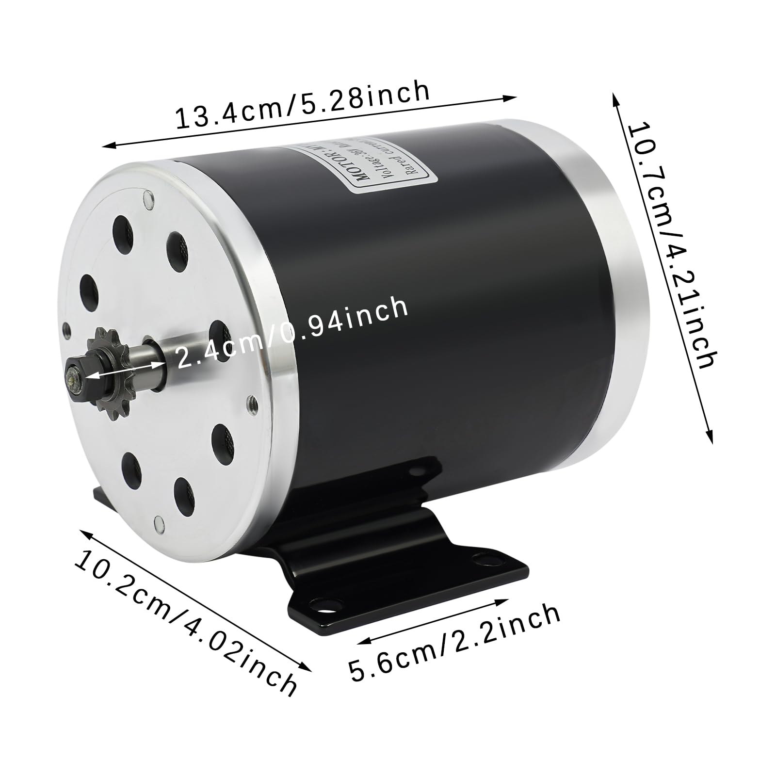 36V 800W Moteur électrique à balais CC, 2750 tr/min Haut couple Moteur en cuivre pur Kit de mise à niveau, moteur de rechange, moteur pour trottinette électrique, kart électrique, VTT, quad