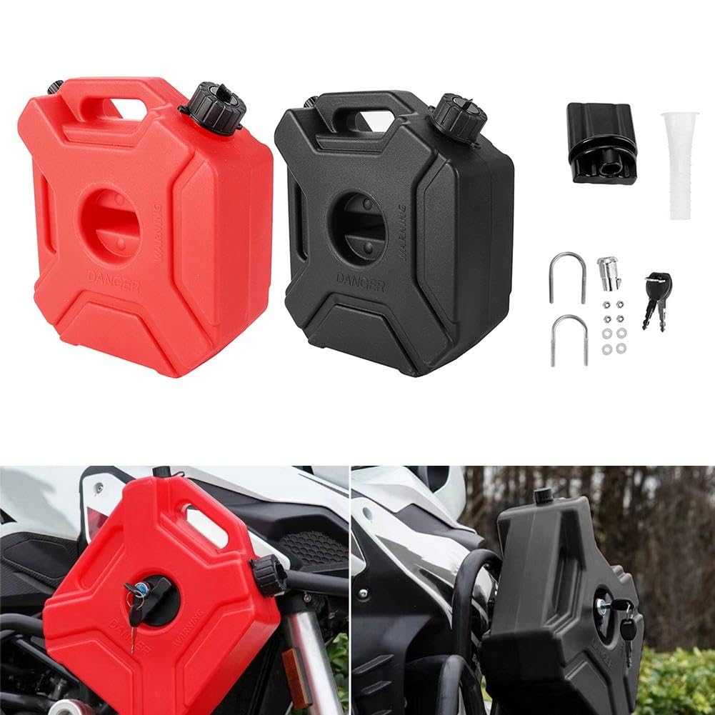 Serbatoio Olio per moto 3L/5L Bloccabile in ABS per Trasferimento Carburante Diesel per sicuro Portatile Off-Road(3L green)