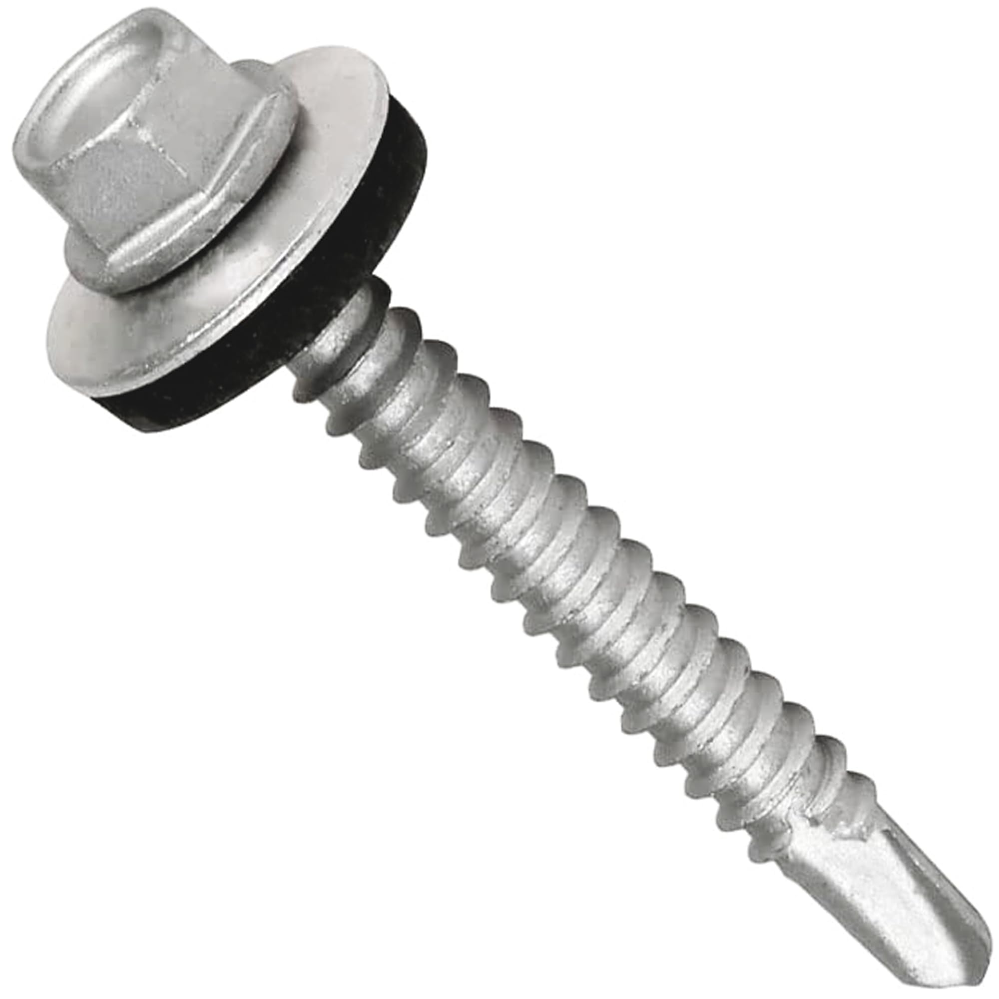 Roofing Screws Length: 50mm Hex Head Self-Drilling (Pack of: 50) Roof Screws with Rubber Sealing Washer, Rust Proof, Weather Resistant, Zinc Plated, Coarse Threaded, Cladding Steel Screw DIYUK