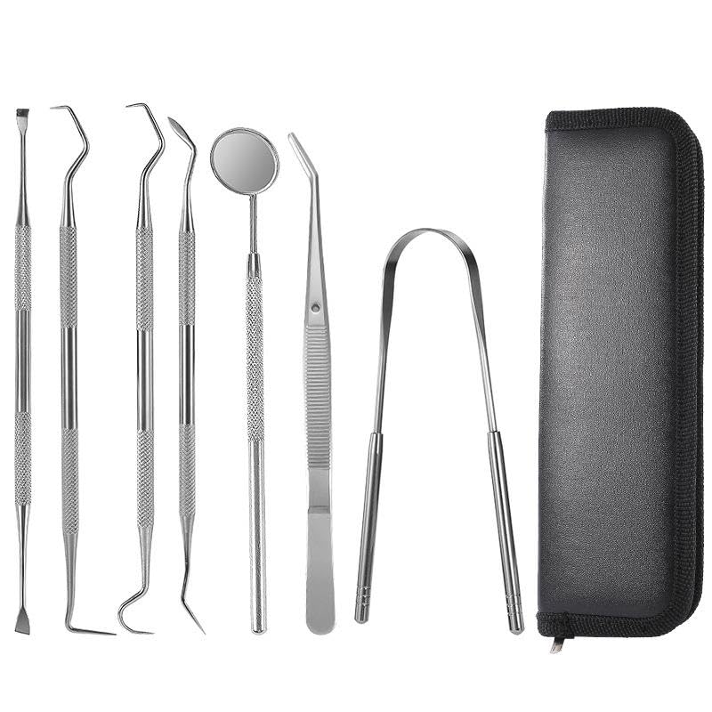Valkyrie 7 adet Paslanmaz Çelik Diş Tartar Dil Temizleme Dental Ağız Bakım Seti