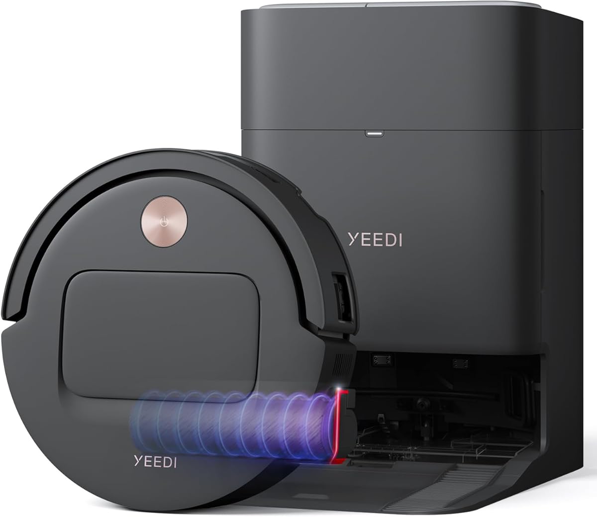 Yeedi M14 Plus Robot Vacuum and Mop, 18,000Pa Suction, OZMO Roller Instant Self-Washing Mopping, 167℉ Smart Dynamic Hot Wash & Auto-Dry, ZeroTangle 3.0 Anti-Hair Brush, All-in-One Omni Station, Black