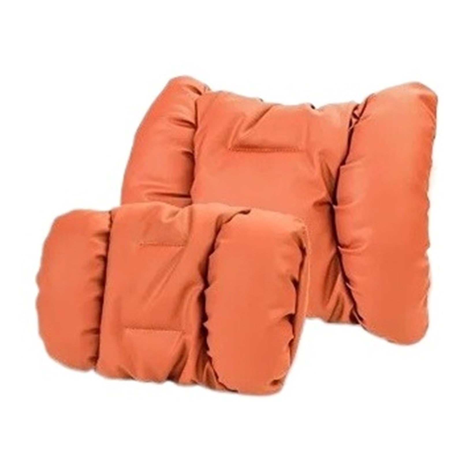 POAWUDJA Car Pillow Car Neck Pillow Backrest Breathable Fit For Mercedes Maybach For Audi Headrest Removable Cover(Headrest+support [ideal Orange])
