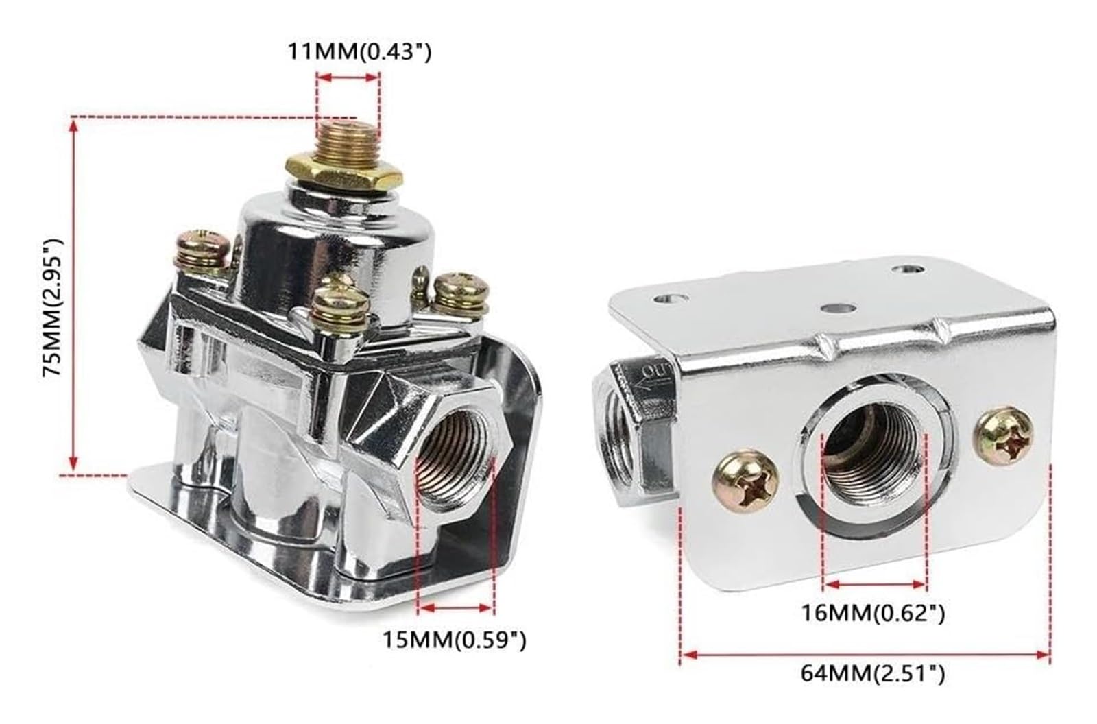 para Holley para Edelbrock 12-804 12-803 4 1/2 a 9 PSI Aleación de Zinc Combustible Presión Regulador Carburador Piezas Puerto NPT 1-4 3/8 pulg Kit Reparación Carburador(12-803) | 12-803