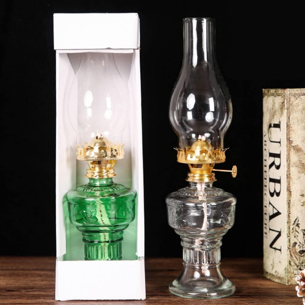 Transparente Glas-Öllampe, Vintage-Kerosinlampe mit Dochten, Hurrikan-Lampe, Camping-Zeltlampe, Notbeleuchtung, Laterne