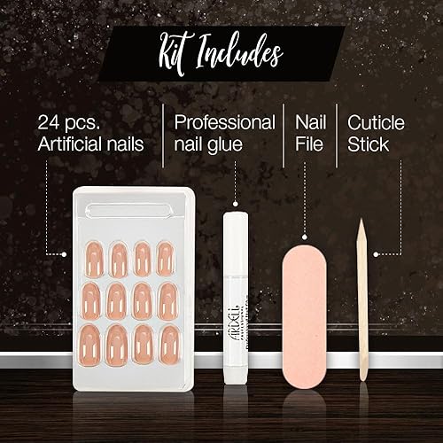 Miniatura 5 de Ardell Nail Addict - Kit de uñas postizas a presión, color latte, uñas artificiales de larga duración con pegamento, uñas postizas duraderas y de