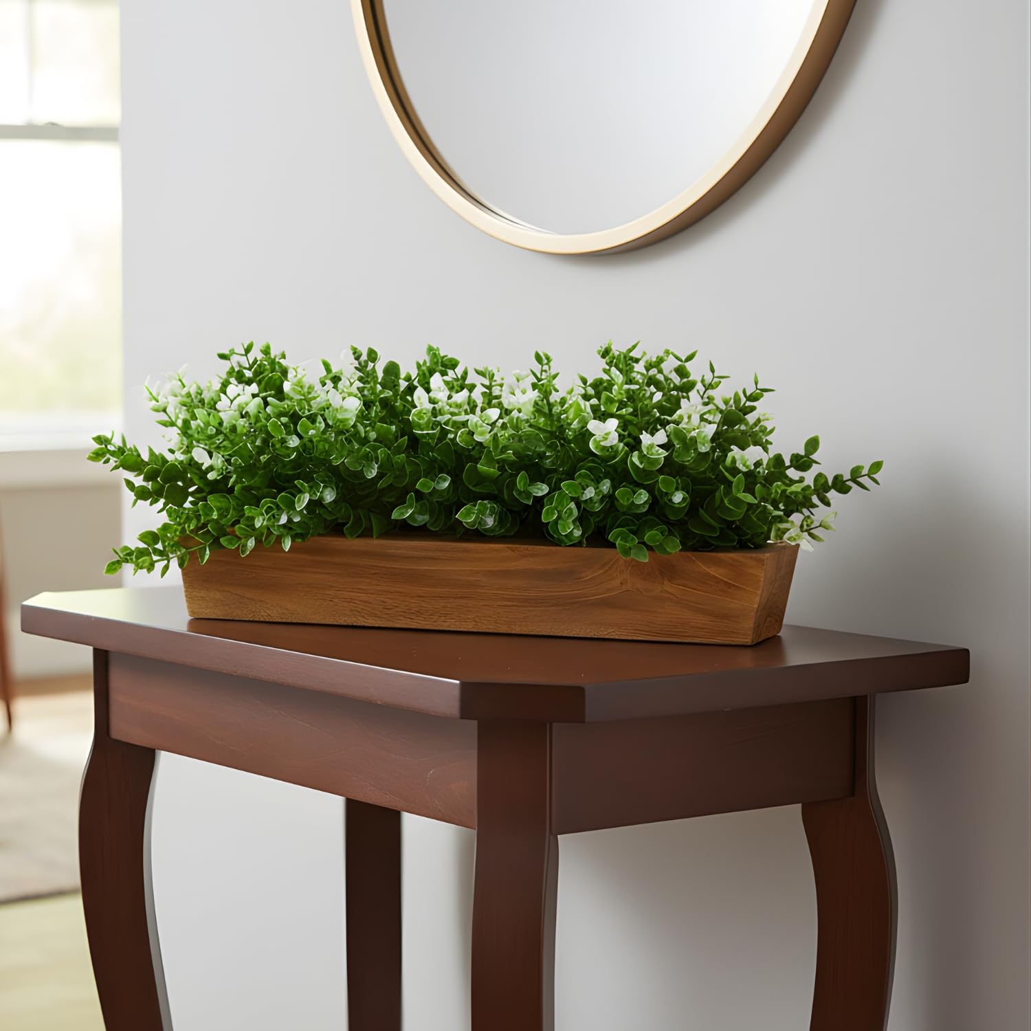 Artificial Plant Leaves - Wooden Tray Decor -3