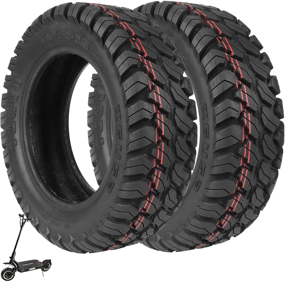 90/65-6.5 Offroad Tubeless Tyres for Kukirin G4/Dualtron Ultra/ Zero11X Electric Scooter 11 Inch Front/Rear Wear-resistant Vacuum Tyres Non-Slip Thick Tyre Replacement Wheels Pack of 2 [Energy Class A]