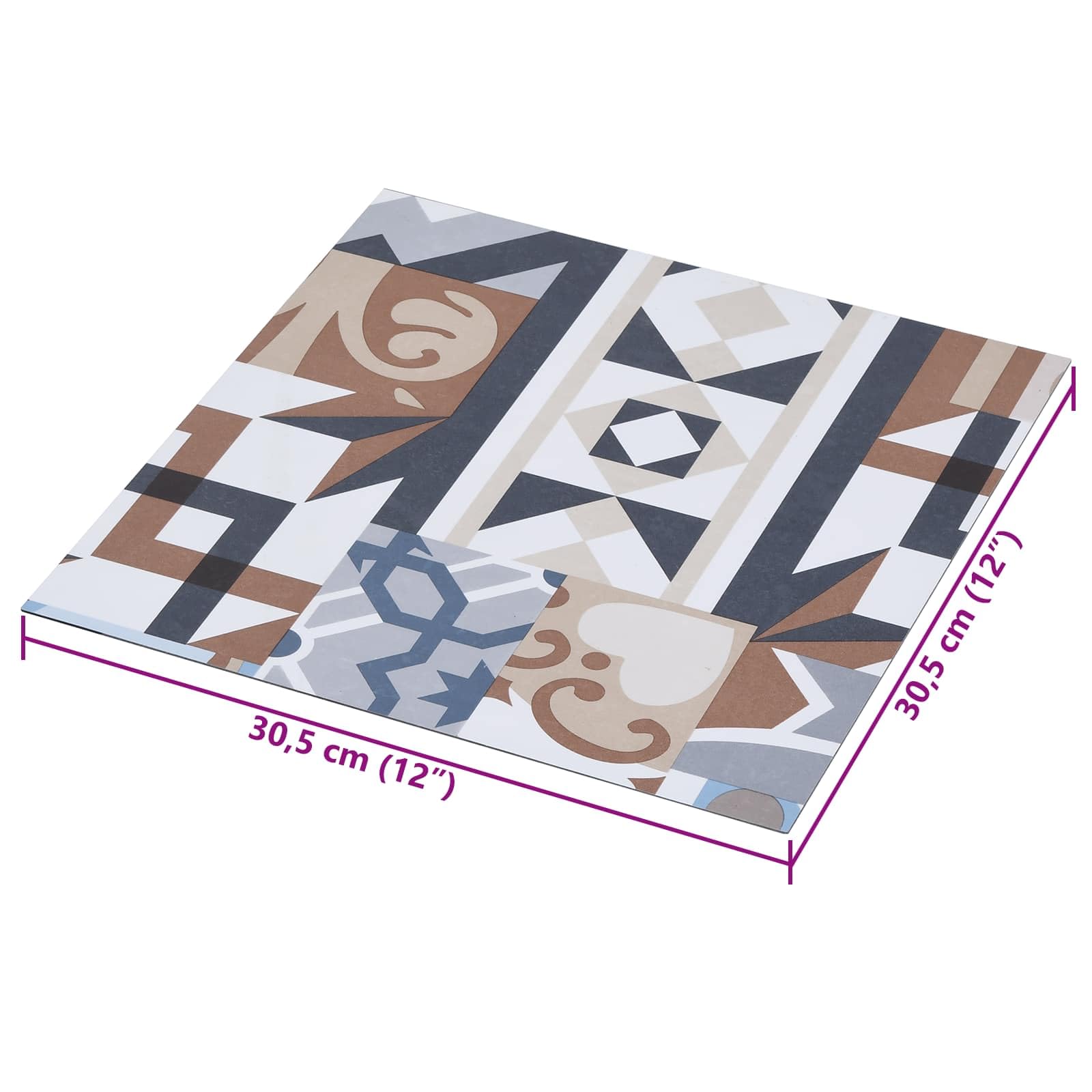 Lot de 20 dalles de sol autocollantes en PVC - 30,5 x 30,5 cm - Aspect bois - Pour salon et chambre à coucher - Facile d'entretien