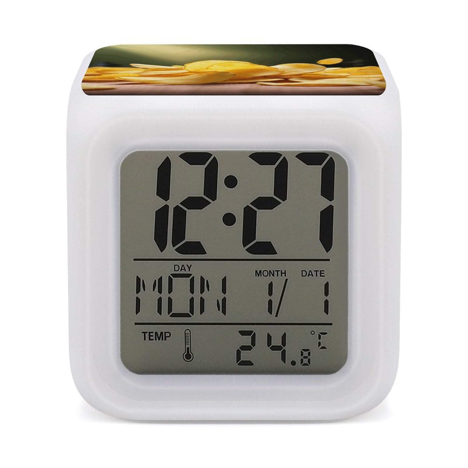 Réveil 7 couleurs avec grand écran LCD lumineux pour une lisibilité parfaite de l'heure