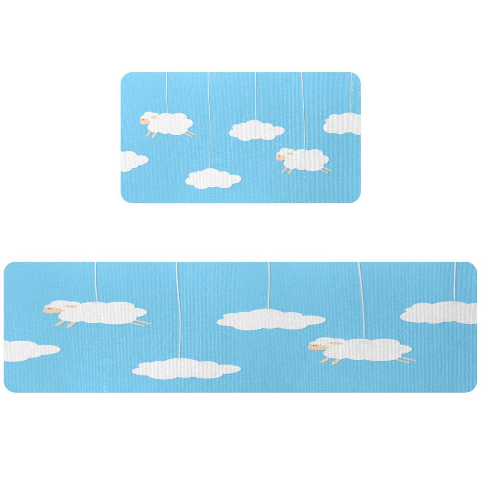 Alfombrillas de cocina de ovejas VAPOKF antideslizantes para evitar resbalones, 2 uds