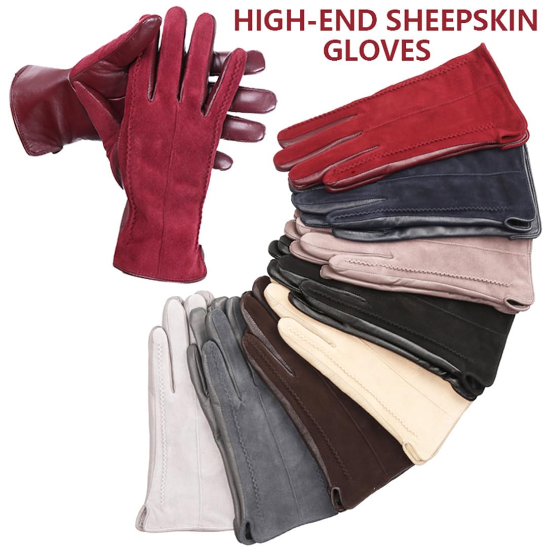 Gants D'hiver En Cuir Pour Femmes Gants En Cuir Suédé Pour Femmes