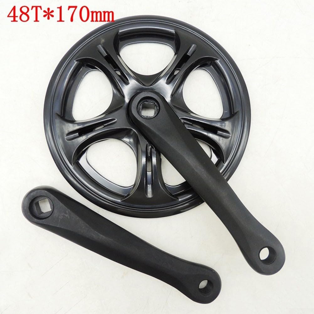 Plato de 48 dientes con bielas de 170 mm para bicicletas plegables, agujero cuadrado
