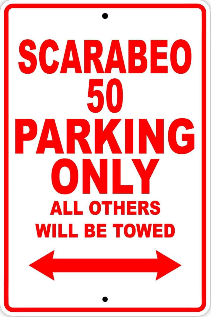 Scarabeo 50 Parking Only Towed Bike Art Decor Novelty Notice Metal Sign