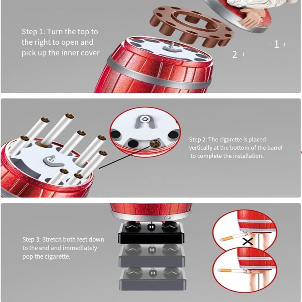 Amazon.com: Captain Funny Wooden Barrel Cigarette Dispenser and Up Holder