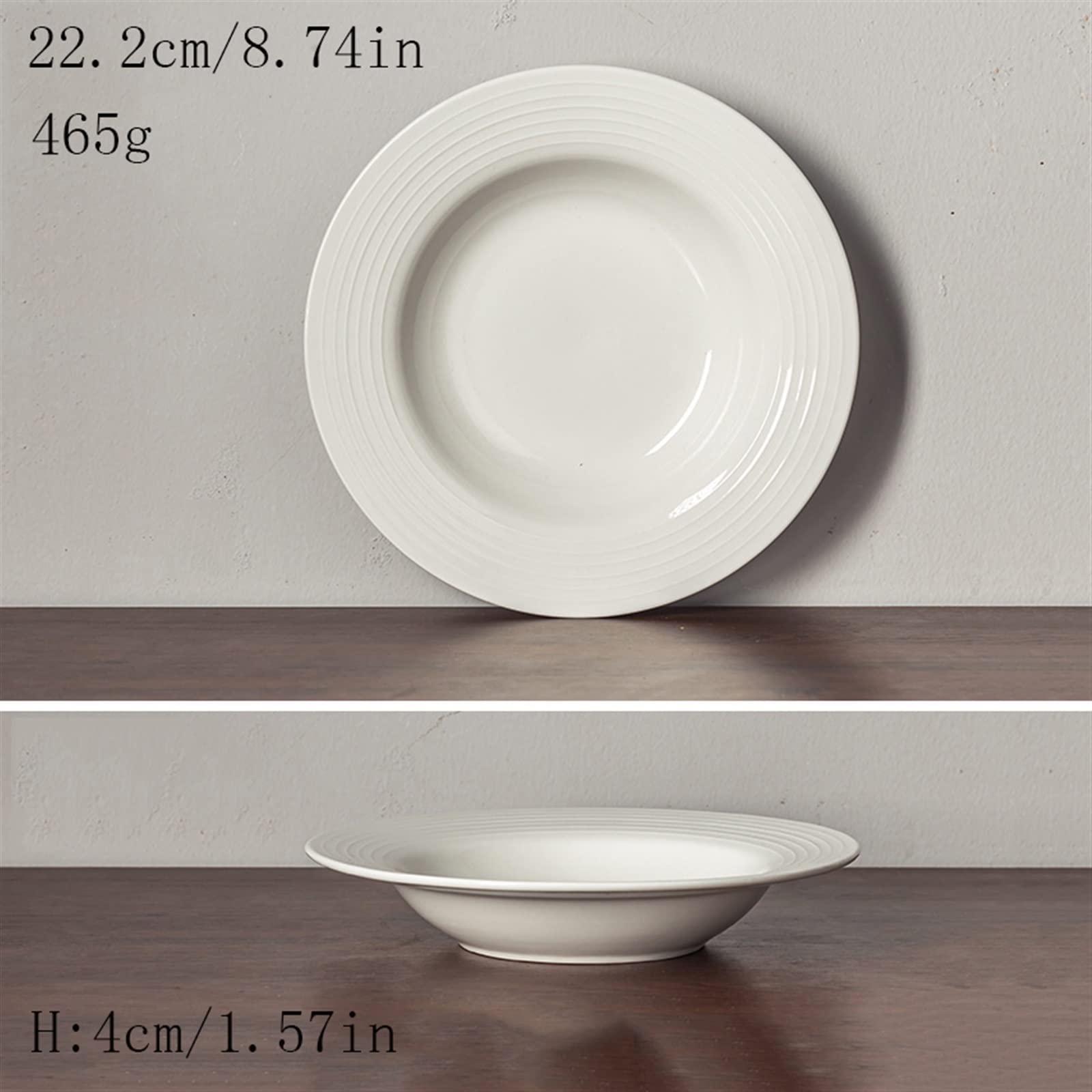 Talerze obiadowe Ceramiczny talerz obiadowy Biała miska do makaronu Domowy talerz na zupę Talerz na makaron Restauracja Kawiarnia Talerz obiadowy Okrągły talerz do zupy Głęboki talerz Talerze