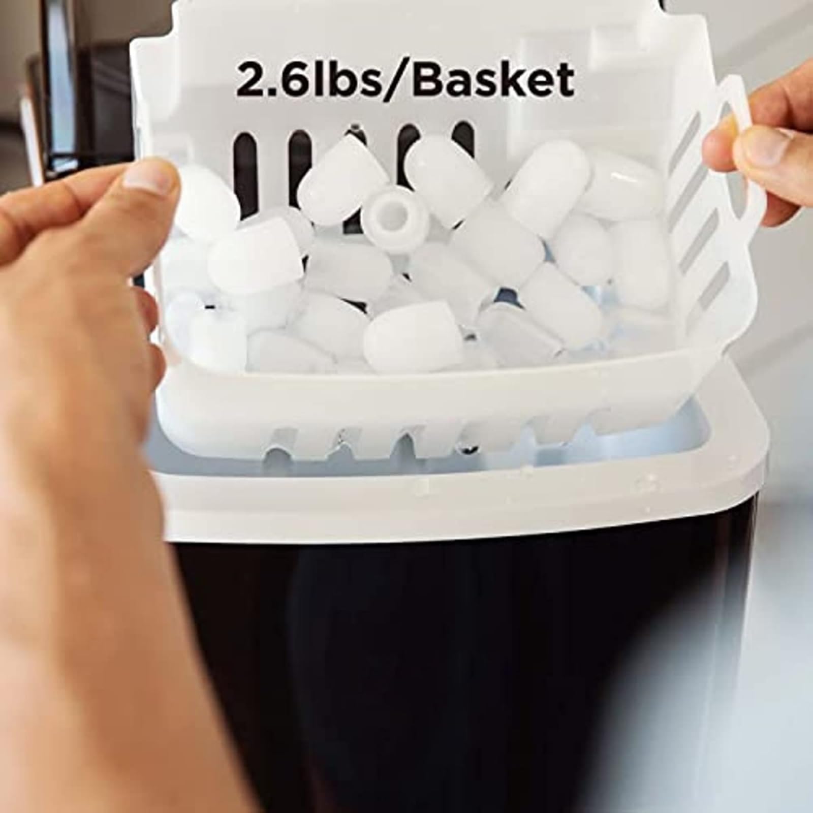 Maquina de Hacer Hielo Máquinas for Hacer Hielo Encimera 9 Cubos Listos en 6 Minutos 26 Libras en 24 Horas Máquina de Hielo autolimpiable con Cuchara for Hielo y Canasta Maquina Cubitos